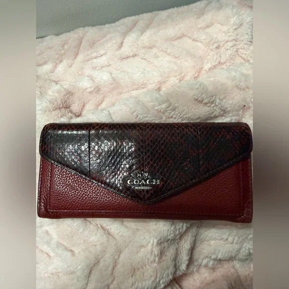 Coach Women's Dark Brown Snakeskin Wallet - Picture 1 of 7